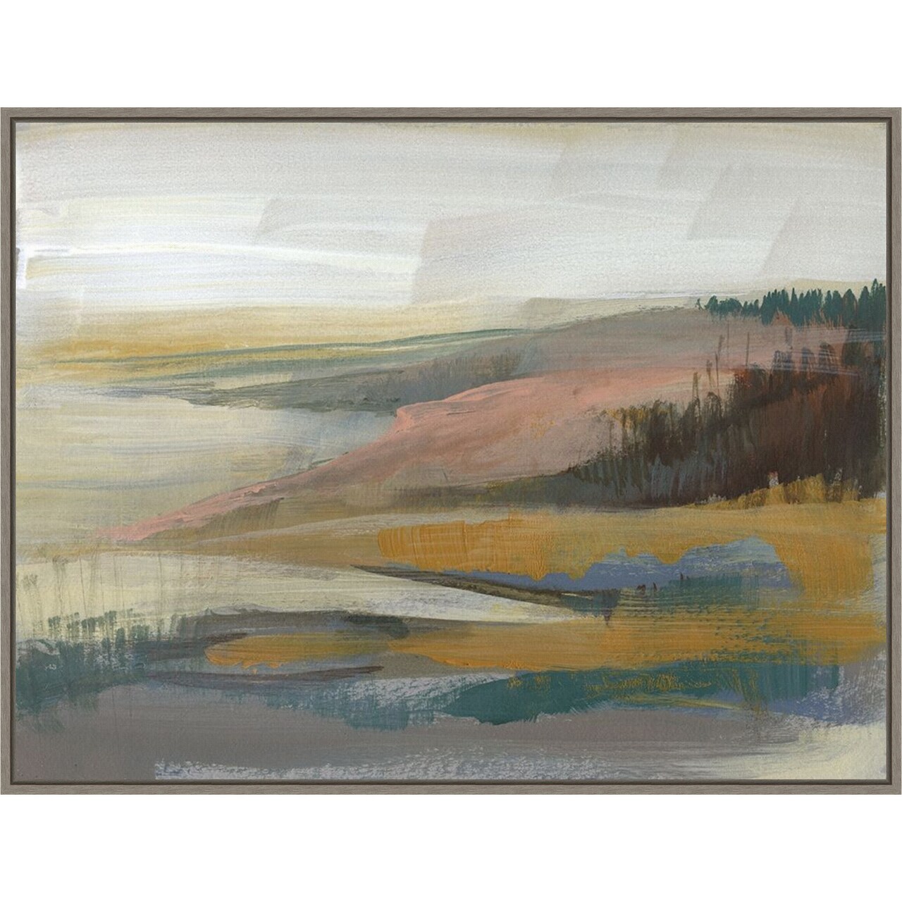 Northwest Cove II by Jennifer Goldberger 30-in. W x 23-in. H. Canvas Wall Art Print Framed in Grey